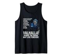 Valhalla Donde los Valientes Pueden Vivir para Siempre Lobo Vikingo Camiseta sin Mangas