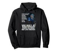 Valhalla Donde los Valientes Pueden Vivir para Siempre Lobo Vikingo Sudadera con Capucha