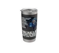 Valhalla Donde los valientes pueden vivir para siempre lobo vikingo Vaso térmico de acero inoxidable de doble pared
