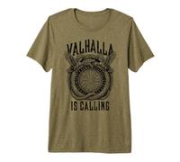 Valhalla está Llamando a los Cuervos de la brújula rúnica de la Serpiente vikinga Camiseta Premium