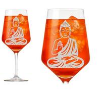 Valhalla Exoda 1x vaso de vino con grabado de una estatua de Buda 350ml adecuado para lavavajillas ideal para reuniones y ocasiones especiales