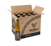 Valhalla Hidromiel Doble Miel | Cerveza Artesanal Estilo Show Mead Dulce | Bebida Natural con Aroma de Higos Pasas y Flores | Caja 12 Botellines 33cl | Sin Gluten ni Sulfitos | 11% Grados Alcohol