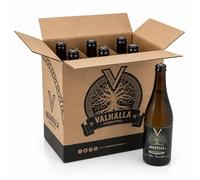 Valhalla Hidromiel Tradicional | Cerveza Artesanal Estilo Show Mead Semi Seco | Bebida Natural con Aroma de Frutas Blancas y Miel | Caja 6 Botellas 75cl | Sin Gluten ni Sulfitos | 11% Grados Alcohol