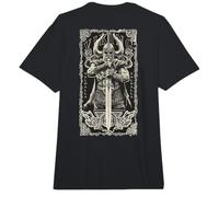 Valhalla Odin Thor Runas Casco Guerrero Backprint Vikingo Comfort Colors Adult Heavyweight T-Shirt