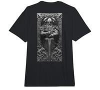 Valhalla Odin Thor Runas Casco Guerrero Backprint Vikingo Comfort Colors Adult Heavyweight T-Shirt