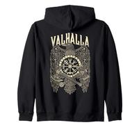 Valhalla Viking Warrior Raven Hacha Martillo Mitología nórdica Sudadera con Capucha