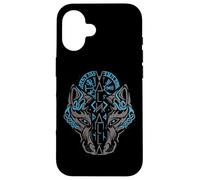 Valhalla Wolf Mask Odin Runes Norse Compass Viking Carcasa para iPhone 16