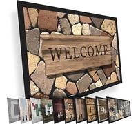 Valia Home Fußmatte - Muchos diseños - Alfombra atrapamugre para Interior y Exterior - Alfombra Antideslizante - Felpudo limpiapies - Diseño Welcome 60 x 80 cm