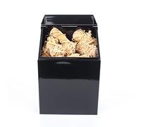 Valiant Caja de almacenamiento para encendedor de fuego, contenedor de metal con tapa abatible, color negro