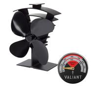 Valiant Premium 4 ventilador de estufa y termómetro magnético | Fireside Set
