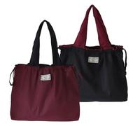 Valicaer Bolsas de Compras Plegables,2Pcs Bolsas para Comprar Reutilizables Lavable Bolsa de Tela para Compras Grande Bolsas de Supermercado Bolsa Nailon Compra Plegable para Compras Viajes (A)
