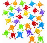 Valicaer Hoppers 30 piezas de ranas saltantes, juguetes para apretar los dedos, ranas para juegos de fiesta y actividades familiares, 5,5 x 5,2 cm, mini ranas coloridas (color aleatorio)