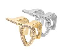 VALICLUD 1 Conjunto Me Encantan Los Brackets Dorados Huecos Tapas De para Rotos Tapa del Diente Kit De Gemas De Joyería Parrilla Falsa Gemas Cobre 2 Piezas