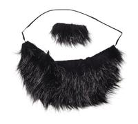 VALICLUD 1 Juego Accesorios Para Barba Falsa Barba Falsa De Halloween Fiesta De a a Realista Juego De a Cabello Falso a Postiza Marrón Traje Gris Poliéster Negro