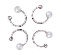VALICLUD 1 Juego Broche De Perlas Patas Alfiler Anillos Para Decoración Estirador Pasador De Falda De Cuello Azul Broches De Tela Seguridad Artificial Perlas De Imitación 4 Piezas