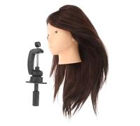 VALICLUD 1 Juego cabeza de maniquí de práctica de cabello Franja cabeza de maniquí de cabello humano derecho producto es de pelo para practicar a de de pelo Seda mixta