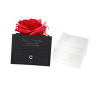 VALICLUD 1 Juego Caja De Flores Rosa Eterna Presente Boda Caja De De Joyería Estuche Acrílico Rojo