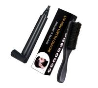 VALICLUD 1 Juego Combinación De Pincel De Barba Pluma De Barba Lápiz De Bigote Cepillo De Barba Para Hombres Lápiz De Pan Pluma De Bigote Cepillo De Bigote El Plastico Negro