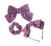 VALICLUD 1 Juego Conjunto De Accesorios Para El Cabello Poli Bows Chicas Pinza Para El Cabello Venda Clips Atar Pasadores De Pelo Para Niñas Lazos Para Niñas Tela Púrpura
