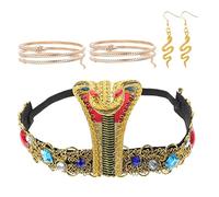 VALICLUD 1 juego Conjunto de Brazalete y Diadema Egipcia de Serpiente para Fiesta de Halloween y Cosplay Accesorios para Disfraces y Representaciones Teatrales
