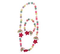 VALICLUD 1 Juego De Juego Conjunto De Joyas Kit De Pulsera y Collar De Cuentas Joyería Infantil Para Niñas Pulsera De Cuentas Collares De Niña Bisutería Para Niñas Joyas De Cuentas Perla