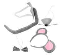 VALICLUD 1 Juego diademas para cosplay orejas fiesta cruz accesorios aro de pelo de oreja de ratón falsa cosplay disfraz de animal disfraz para mujeres tela Grey