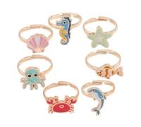 VALICLUD 1 Juego Juego De Anillos De Oro Grueso Medidor De Tamaño De Anillo De Plata Esterlina Con Forma De Animal Anillos De Oro Que No Se Deslustran Joyería Fidget The Ring 7 piezas