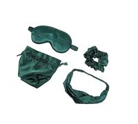VALICLUD 1 Juego Juego de máscara de ojo de seda máscara para dormir de seda satín diadema de maquillaje envolturas de cabeza de maquillaje soporte para el cabello tela Verde