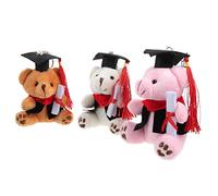 VALICLUD 1 Juego Llavero De Graduacion Valentines Day present Regalitos Cumpleaños Colgante De Graduación Oso De Graduación Adorno De Oso De Peluche Llavero Kawaii Poliéster 6 Piezas