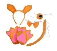 VALICLUD 1 Juego Set De Tocado De Conejo Orejas Cosplay Criaturas Traje Adulto Conejito Disfraz De Animal Diadema Con Elemento Animal Diadema De Fiesta Tela Caqui