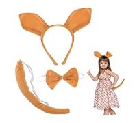 VALICLUD 1 Juego Set De Tocado De Víspera De Todos Animales De Fiesta Disfraz Para Chico Venda Marrón Chicas Diadema De Orejas Cabello Arco Adulto Felpa Corta