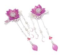 VALICLUD 1 Par horquilla de flores pinzas de cabello Clips de cabello para mujeres horquilla de borla china pinza de pelo de flor de borla china pinza de pelo de flores Aleación de zinc