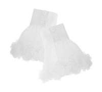 VALICLUD 1 Par Mangas Acampanadas Francesas. Mangas Abullonadas Desmontables Muñequeras Falsas Mangas Nupcias Mangas Falsas Puños Puños De Muñeca Manga Con Volantes Gasa