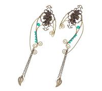 VALICLUD 1 Par Pendientes de clip de orejas aretes de aro Pendiente original - Pendientes sin agujero - Pendientes zinc cómodos manguito de oreja de hada accesorios renacentistas Cristal