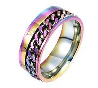VALICLUD 1 Pieza Anillo De Números Romanos De Números Romanos Numeros Oro Anillo De Cadena Anillos Artesanías De Acero De Titanio Turquesa Bucle Banda Acero Titanio