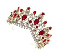 VALICLUD 1 Pieza de de imitación tocados de novia coronas para novias vestido de novia para mujeres paseo tocado de tiara de novia estilo barroco aleación rojo