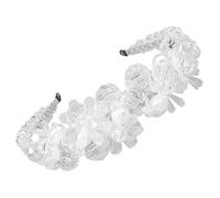 VALICLUD 1 Pieza diadema con cuentas talón diadema con clips enjoyada para mujeres Venda fuente brillante apoyo de la foto de la boda Aro del pelo de cristal aleación blanco