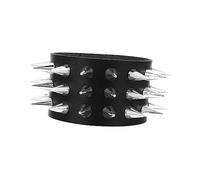 VALICLUD 1 Pieza pulsera original brazalete impermeable present bracelet abrazadera escena lado turmalina claveteado cadena de mano suministros para la fiesta Imitación piel de vacuno Black