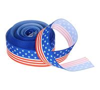 VALICLUD 1 rollo de cinta de tela con la bandera de Estados Unidos, para envolver regalos y regalos de día independientes para manualidades, coronas de, accesorios para el pelo, 2. 2 cm de ancho