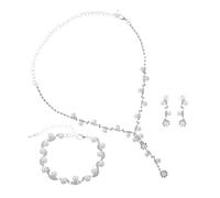 VALICLUD 1 Set De Boda Joyas Nupciales Encantadores De De Imitación De Rehinestona Pendientes De La Cadena Del Cuello