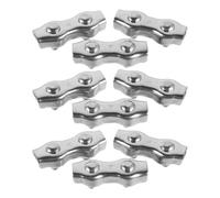 VALICLUD 10 Abrazaderas de Clip para Cable de Acero Inoxidable Dúplex M4, Doble Abrazadera Metálica Resistente para Uso Industrial y Construcción, Paquete de 10 Unidades