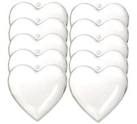 VALICLUD 10 Bolas de Plástico Transparentes Rellenable Forma de Corazón Molde DIY para Decoración de Bodas y Navidad Tamaño 80X78X46 MM Set de 10 Piezas para Manualidades y Adornos
