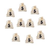 VALICLUD 10 Bolsas De Cuerda De Algodón Y Lino Bolsas De Almacenamiento Para Fiestas Bolsas De Recuerdos Para Cumpleaños Infantiles Bolsas Con Cordón Bolsas De Botín Para Fiestas De