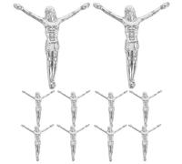 VALICLUD 10 Colgantes de Crucifijo de Metal Macizo Figura de Jesús, Accesorios DIY para Pulseras y Collares, Decoración Religiosa para Comunión y Espacios Sagrados, Pack 10 Piezas