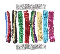 VALICLUD 10 Diademas Deportivas Elásticas para Mujer Lentejuelas Multicolor - Diadema Ancha Antideslizante para Yoga Fitness y Baile - Cintas Elásticas Pelo Suaves y Transpirables