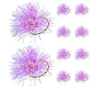 VALICLUD 10 Piezas Brillantes Lazos de Pelo con Pompones de Lentejuelas Elásticos Suaves y Duraderos Accesorios de Moda para Niñas para Fiestas y Diario