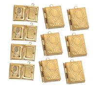 VALICLUD 10 Piezas Caja De Fotos De Libro De Cobre. Encanto Cadenas Oro Dijes De Medallón Para Hacer Joyas Kit De Fabricación De Joyas Accesorios Piedra Preciosa Cuentas De Semillas Golden