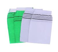 VALICLUD 10 Piezas Guantes Exfoliantes de Seda Artificial para Baño Juego de Toallas de Ducha y Utensilios de Sauna para Exfoliación y Limpieza Corporal Verde