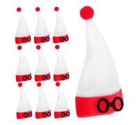 VALICLUD 10 Piezas Mini Top Hat Wine Bottle Decorations Compact Lint Fabric Santa Covers For Christmas Parties and Holiday Crafts Portable Festive Bottle Toppers