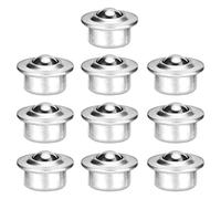 VALICLUD 10 unidades de ruedas con rodamientos de bolas metálicos, montadas sobre base universal, acero inoxidable plateado, para maquinaria